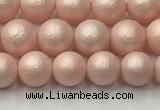 CSB2410 15.5 inches 4mm round matte wrinkled shell pearl beads