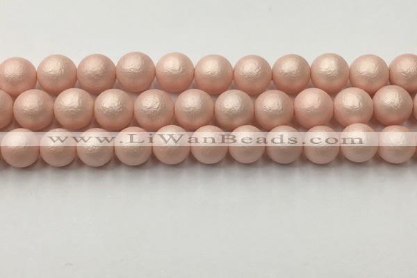 CSB2414 15.5 inches 12mm round matte wrinkled shell pearl beads