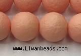 CSB2424 15.5 inches 12mm round matte wrinkled shell pearl beads