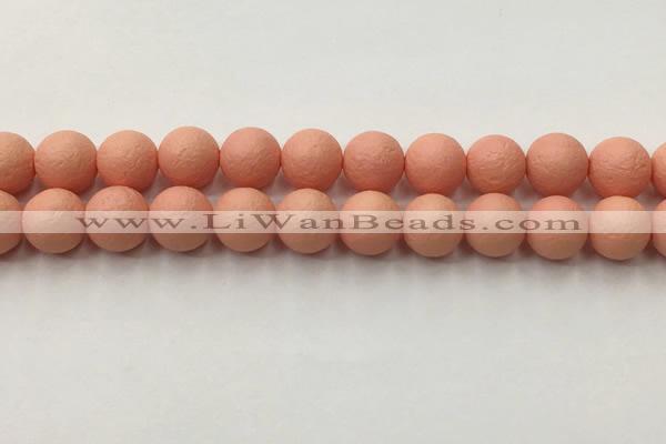 CSB2424 15.5 inches 12mm round matte wrinkled shell pearl beads