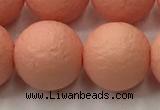 CSB2426 15.5 inches 16mm round matte wrinkled shell pearl beads