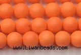 CSB2430 15.5 inches 4mm round matte wrinkled shell pearl beads