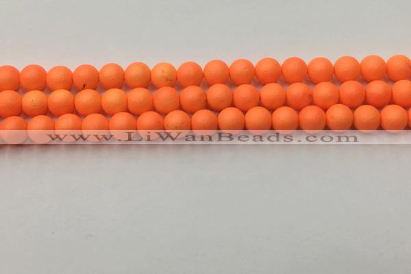 CSB2431 15.5 inches 6mm round matte wrinkled shell pearl beads