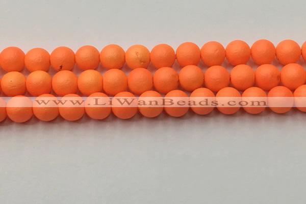 CSB2433 15.5 inches 10mm round matte wrinkled shell pearl beads