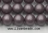 CSB2440 15.5 inches 4mm round matte wrinkled shell pearl beads