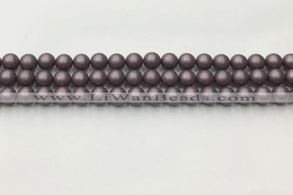 CSB2440 15.5 inches 4mm round matte wrinkled shell pearl beads