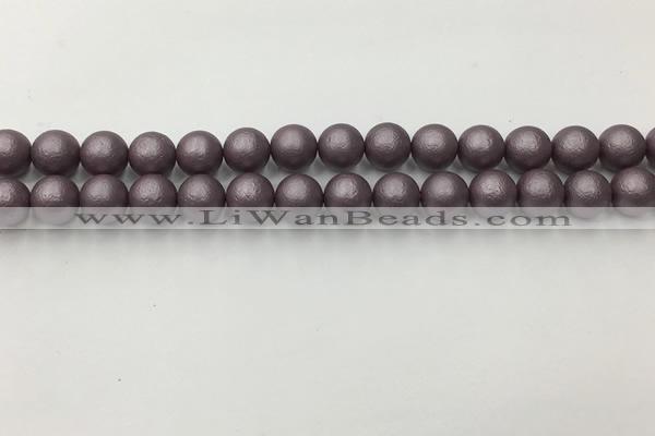 CSB2442 15.5 inches 8mm round matte wrinkled shell pearl beads