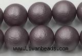 CSB2443 15.5 inches 10mm round matte wrinkled shell pearl beads