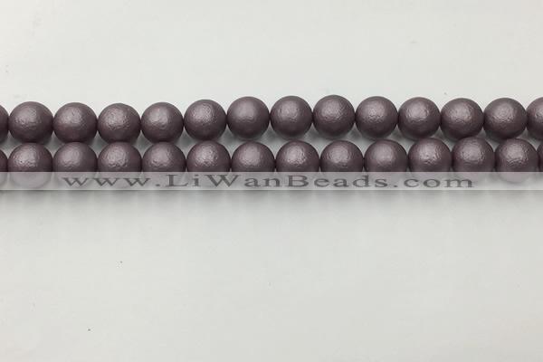 CSB2443 15.5 inches 10mm round matte wrinkled shell pearl beads