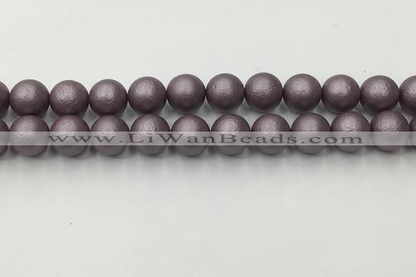 CSB2445 15.5 inches 14mm round matte wrinkled shell pearl beads