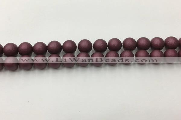 CSB2452 15.5 inches 8mm round matte wrinkled shell pearl beads