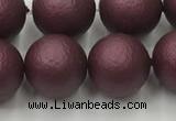 CSB2455 15.5 inches 14mm round matte wrinkled shell pearl beads