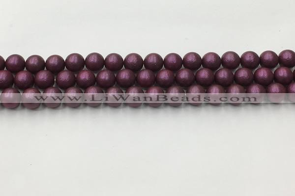 CSB2461 15.5 inches 6mm round matte wrinkled shell pearl beads