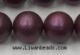 CSB2465 15.5 inches 14mm round matte wrinkled shell pearl beads