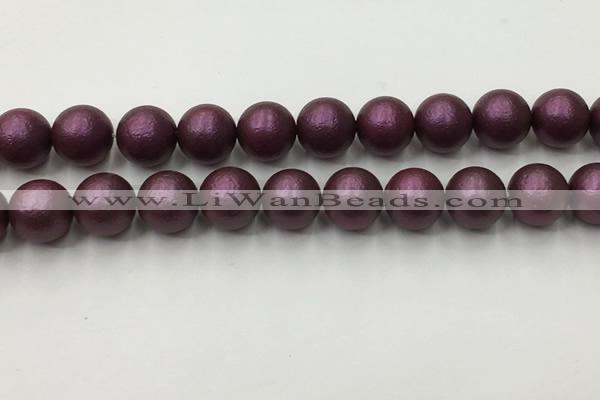 CSB2465 15.5 inches 14mm round matte wrinkled shell pearl beads