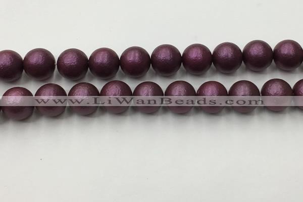 CSB2466 15.5 inches 16mm round matte wrinkled shell pearl beads