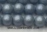 CSB2471 15.5 inches 6mm round matte wrinkled shell pearl beads