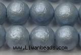 CSB2473 15.5 inches 10mm round matte wrinkled shell pearl beads