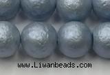 CSB2474 15.5 inches 12mm round matte wrinkled shell pearl beads