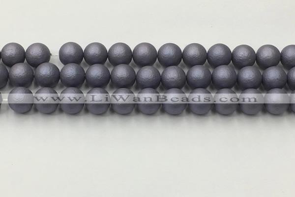 CSB2483 15.5 inches 10mm round matte wrinkled shell pearl beads