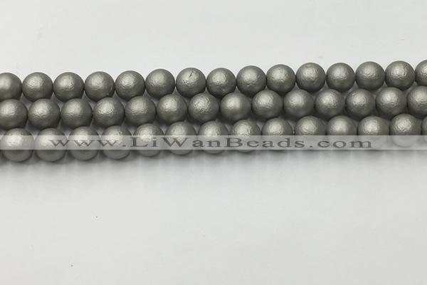 CSB2492 15.5 inches 8mm round matte wrinkled shell pearl beads