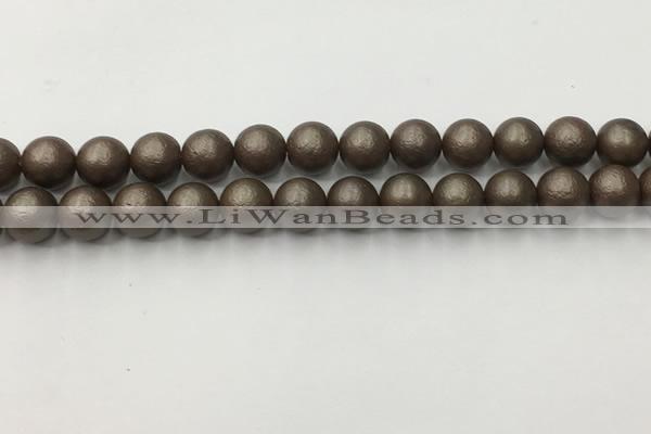 CSB2513 15.5 inches 10mm round matte wrinkled shell pearl beads