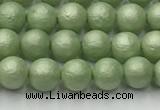 CSB2530 15.5 inches 4mm round matte wrinkled shell pearl beads