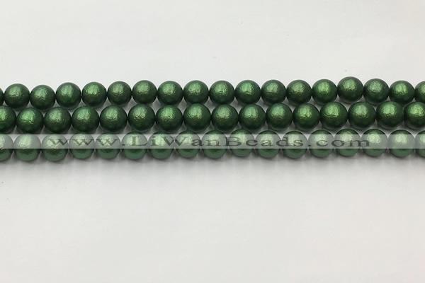 CSB2541 15.5 inches 6mm round matte wrinkled shell pearl beads