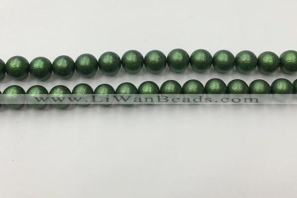 CSB2542 15.5 inches 8mm round matte wrinkled shell pearl beads