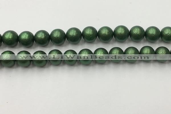 CSB2544 15.5 inches 12mm round matte wrinkled shell pearl beads