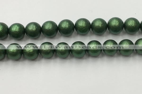 CSB2546 15.5 inches 16mm round matte wrinkled shell pearl beads