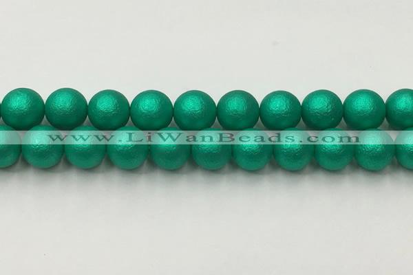 CSB2565 15.5 inches 14mm round matte wrinkled shell pearl beads