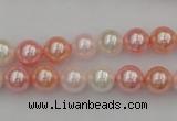 CSB302 15.5 inches 8mm round mixed color shell pearl beads