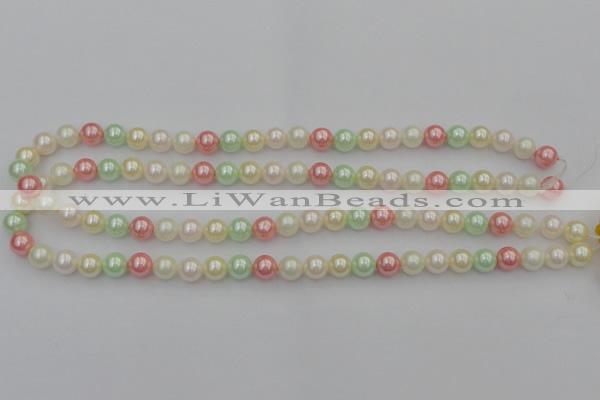 CSB305 15.5 inches 8mm round mixed color shell pearl beads