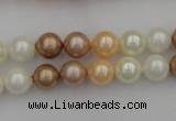 CSB308 15.5 inches 8mm round mixed color shell pearl beads