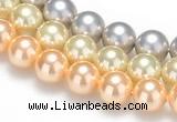 CSB32 16 inches 8mm round shell pearl beads Wholesale