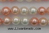 CSB321 15.5 inches 10mm round mixed color shell pearl beads