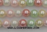 CSB322 15.5 inches 10mm round mixed color shell pearl beads