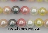 CSB323 15.5 inches 10mm round mixed color shell pearl beads