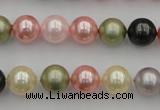 CSB325 15.5 inches 10mm round mixed color shell pearl beads