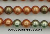 CSB343 15.5 inches 10mm round mixed color shell pearl beads