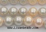 CSB351 15.5 inches 12mm round mixed color shell pearl beads