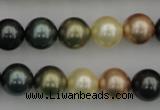 CSB361 15.5 inches 12mm round mixed color shell pearl beads