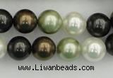 CSB362 15.5 inches 12mm round mixed color shell pearl beads