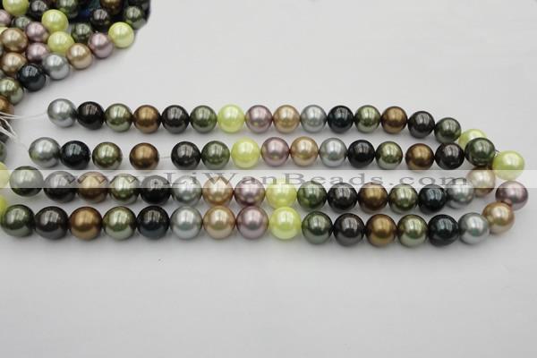 CSB364 15.5 inches 12mm round mixed color shell pearl beads