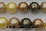 CSB375 15.5 inches 14mm round mixed color shell pearl beads