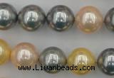 CSB377 15.5 inches 14mm round mixed color shell pearl beads