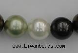 CSB396 15.5 inches 16mm round mixed color shell pearl beads