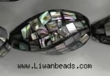 CSB4071 15.5 inches 14*26mm twisted rice abalone shell beads wholesale