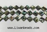 CSB4120 15.5 inches 12*12mm diamond abalone shell beads wholesale